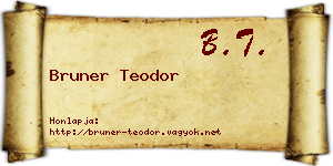 Bruner Teodor névjegykártya
